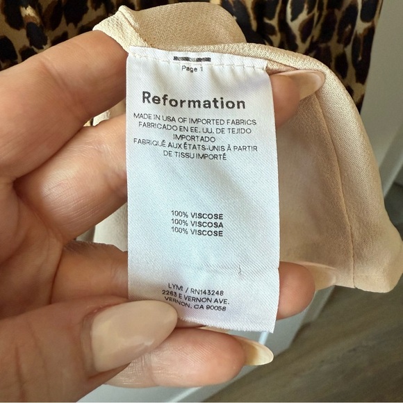 Reformation animal print leopard Taiga mini dress - size 12 (XL) NWOT - Picture 9 of 10